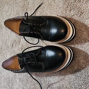 Black Leather Womens Studded Shoes